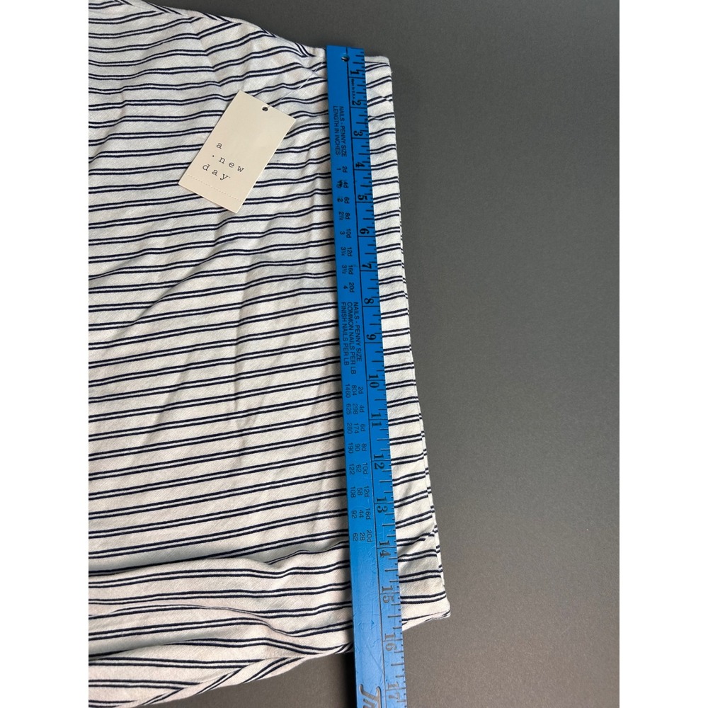 A New Day Womens Blue White Striped Linen Blend Maxi Skirt Size M NWT - Picture 8 of 9